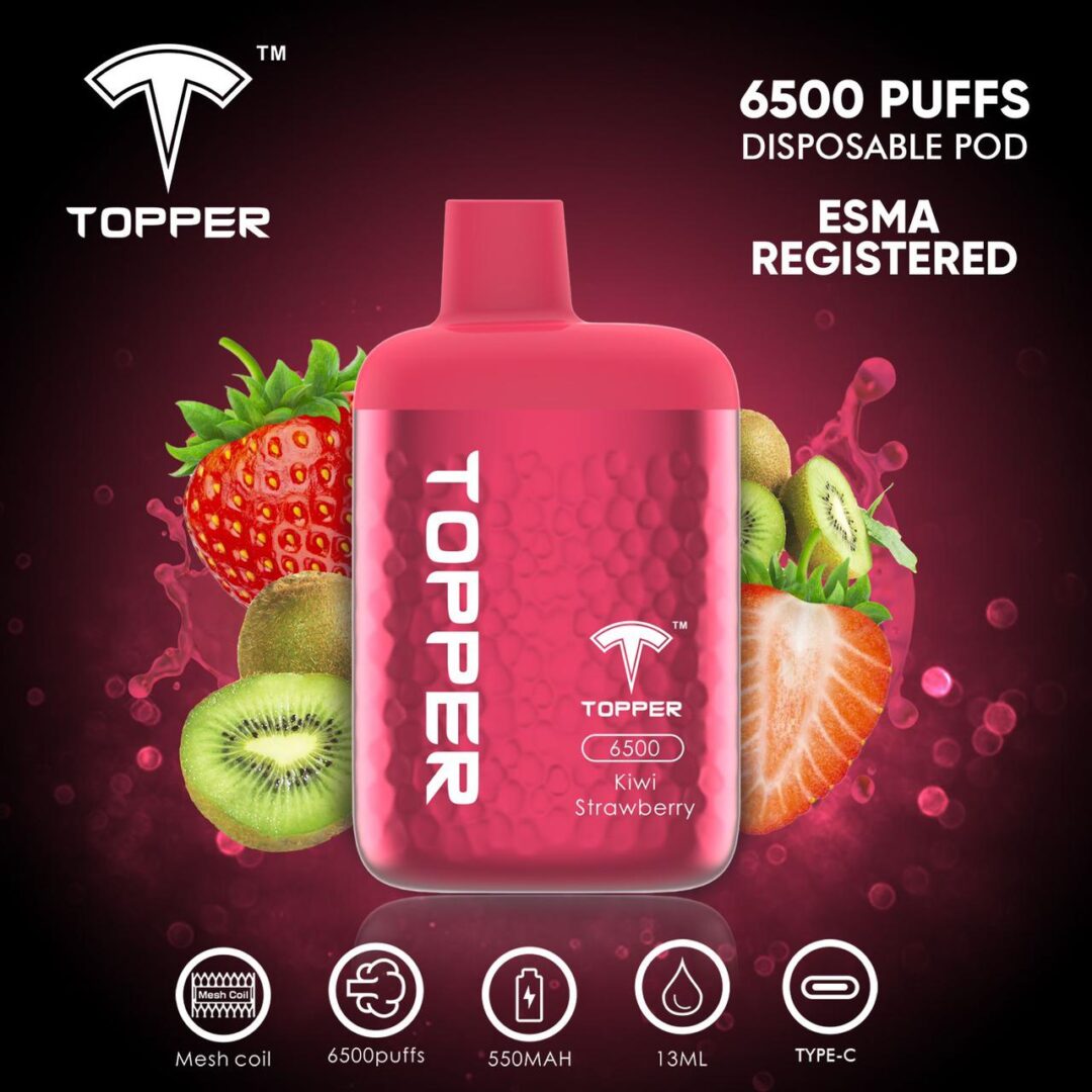 Topper 6500 Puffs Disposable Pod | Strawberry Kiwi