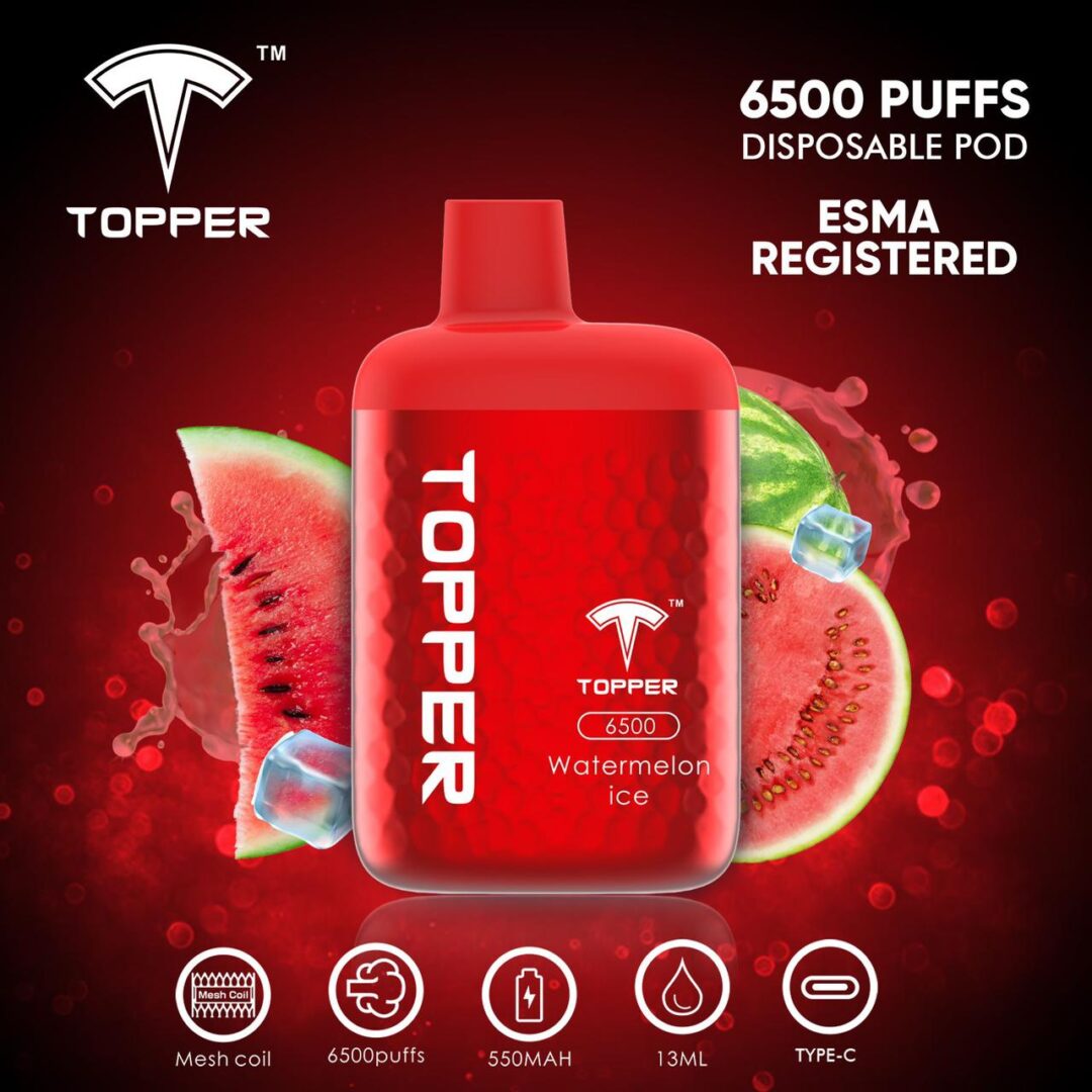 Topper 6500 Puffs Disposable Pod | Watermelon ICE