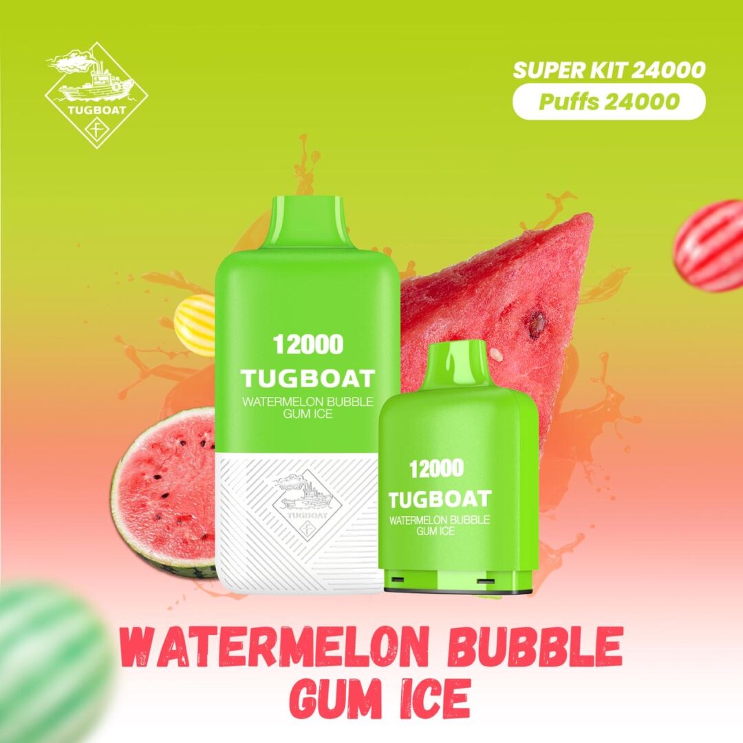 Tugboat 12000 Super Kit 24000 Puffs | Watermelon Bubble gum ICE